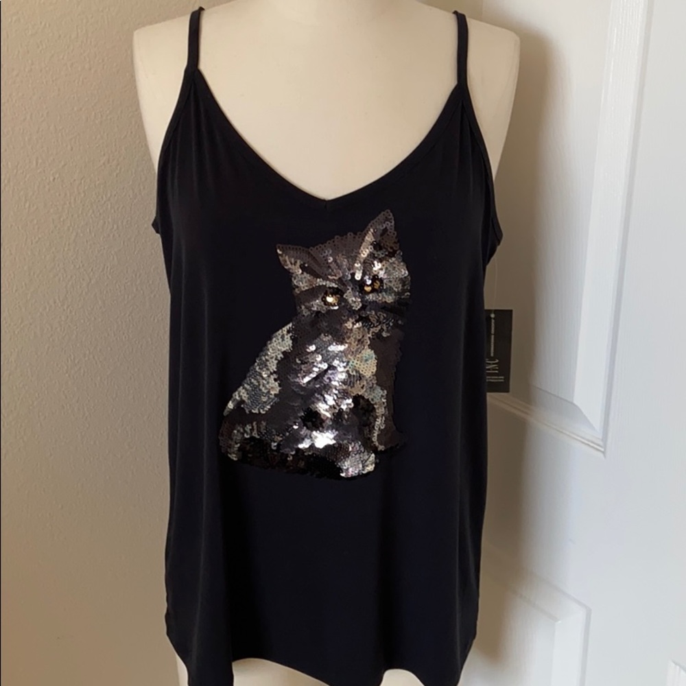 INC Black Cat Tank Size Large NWT